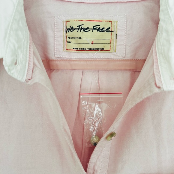FREE PEOPLE We The Free Tommy Oxford Shirt in Prairie Mauve Combo - Picture 9 of 9